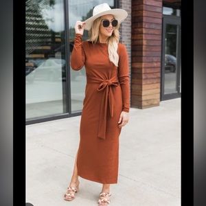 Pink Lily ribbed dress